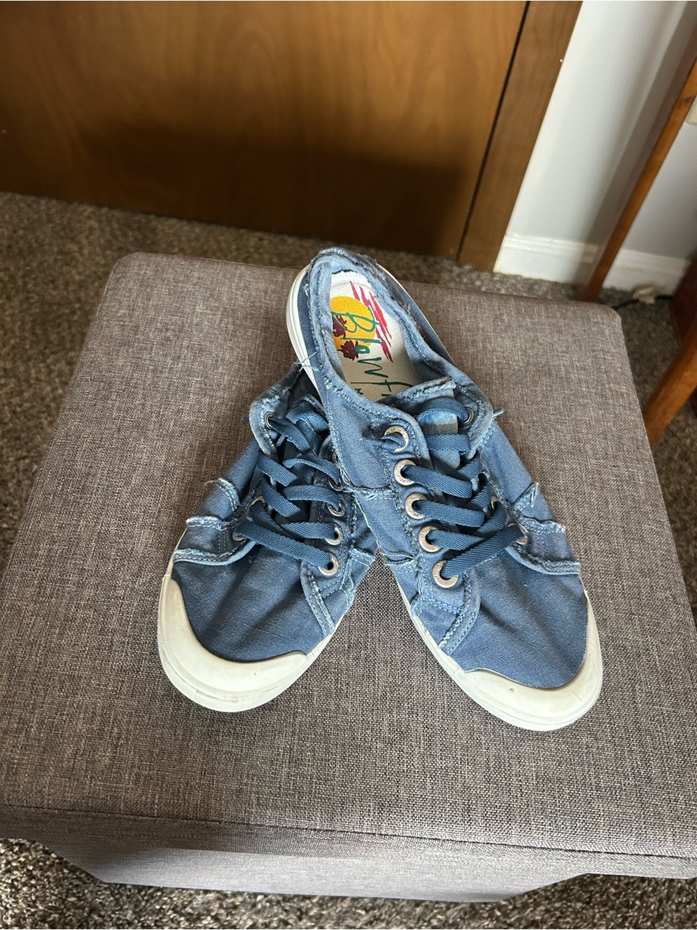 Blowfish Light Blue Canvas Lace-Up Sneakers